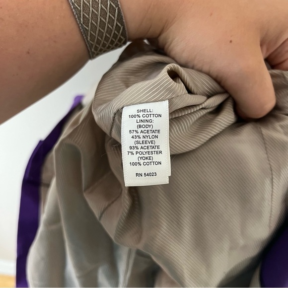 Banana Republic Purple Button Up Tie Waist Trench Coat XS - Picture 15 of 15